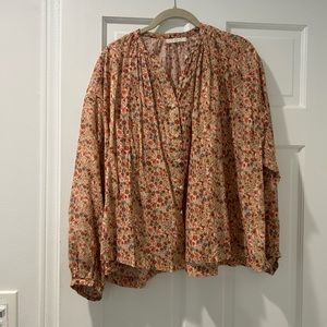 Doen Jane Blouse in Pink Floral Print, XS
